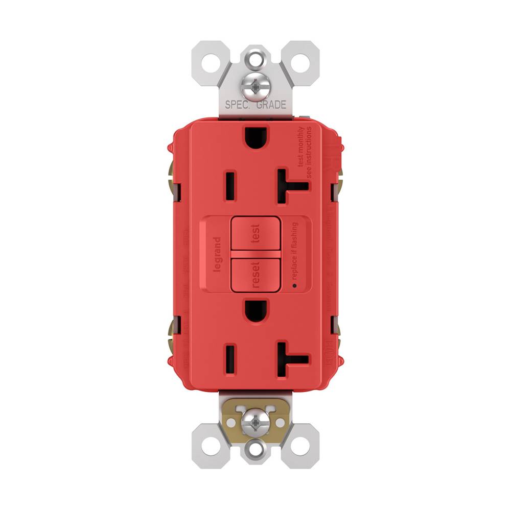 Legrand Radiant Spec-grade 20a Tamper-resistant Self-test Gfci Receptacle, Red