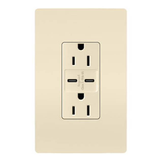 Legrand R26USBCC6LA Light Almond Radiant 15a Tamper-resistant Ultra-fast Usb Type C/c Outlet, Light Almond Image 1