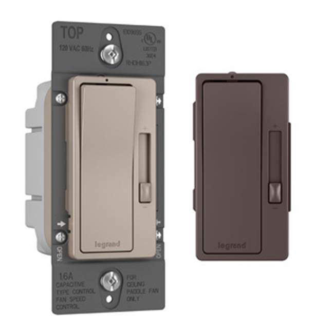 Legrand RHDH163PBCCCV4 Bi Color Radiant Single-pole/3-way Fan Speed Control, Bi-color Image 1