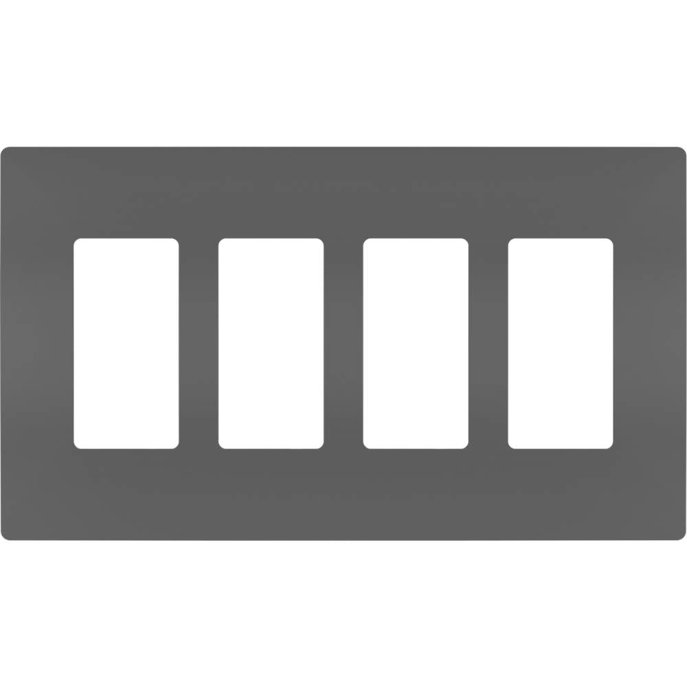Legrand RWP264BK Black Radiant Four-gang Screwless Wall Plate, Black Image 2