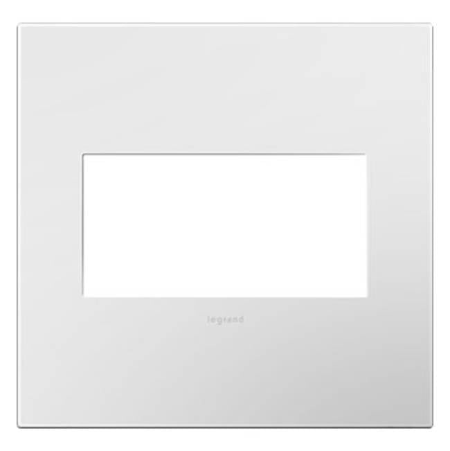 Legrand AWP2GWHW10 Gloss White Gloss White-on-white, 2-gang Wall Plate Image 1