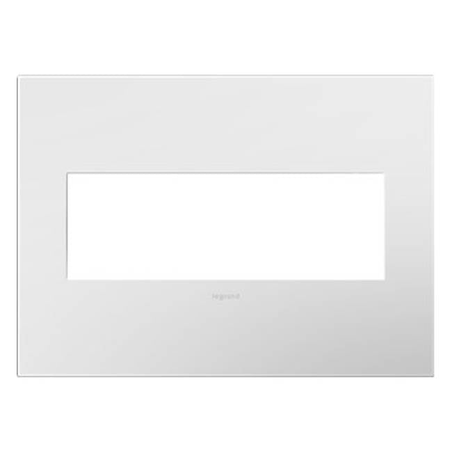 Legrand AWP3GWHW4 Gloss White Gloss White-on-white, 3-gang Wall Plate Image 1