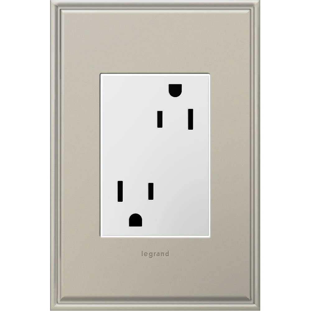 Legrand ARTR153W4 White Tamper-resistant Outlet, Plus Size, 15a Image 2
