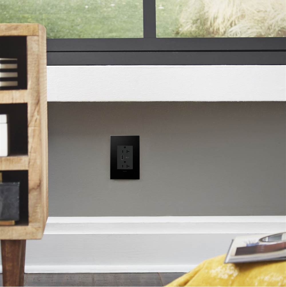 Legrand ARTRUSB206ACG4 Graphite Adorne Dual-usb, 20a, Tamper-resistant, A/c Usb Hybrid Outlet, Graphite Image 4