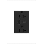 Legrand ARTRUSB206ACG4 Graphite Adorne Dual-usb, 20a, Tamper-resistant, A/c Usb Hybrid Outlet, Graphite Image 1
