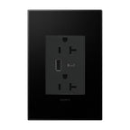 Legrand Adorne Dual-usb, 20a, Tamper-resistant, A/c Usb Hybrid Outlet, Graphite