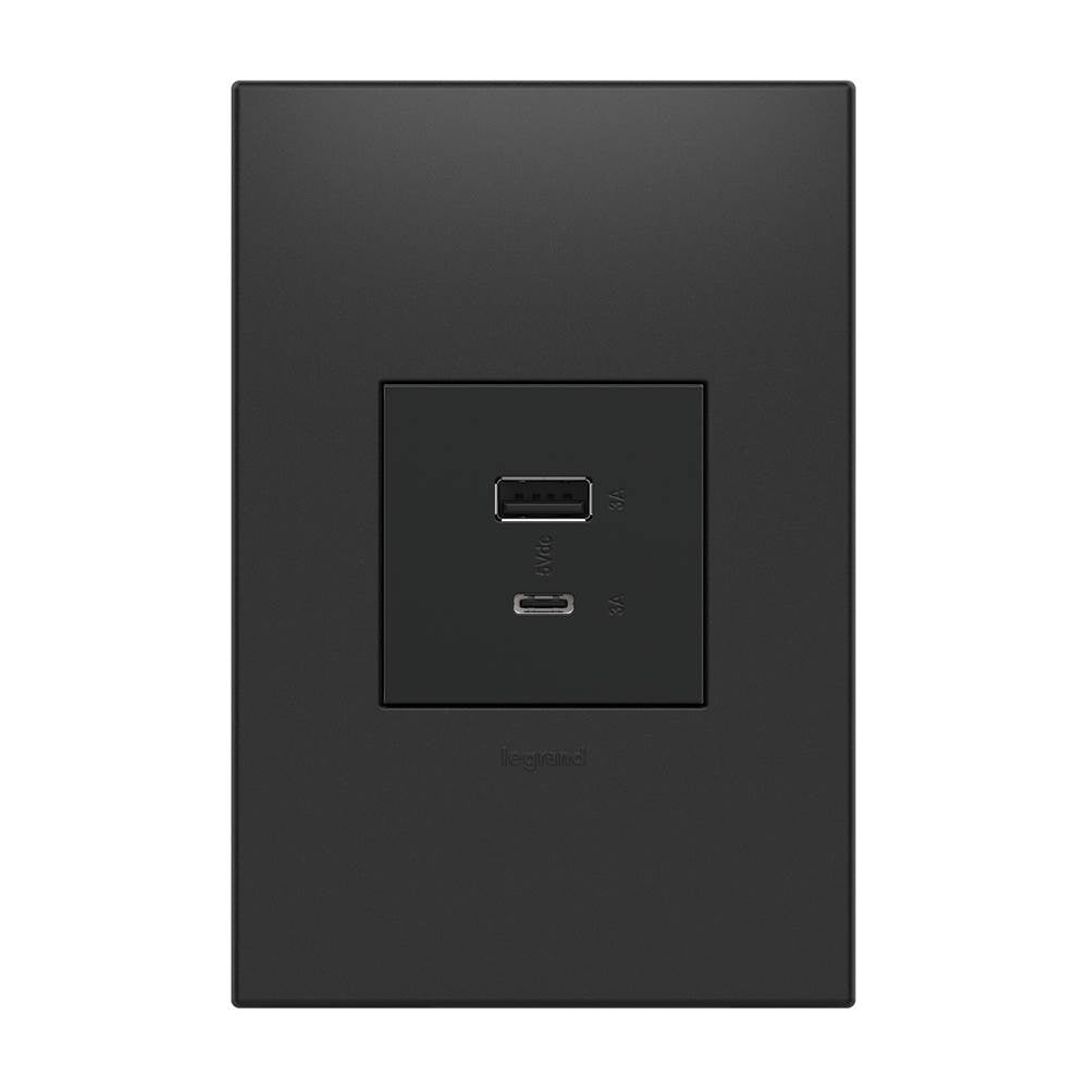 Legrand Adorne Full-size, Hybrid Usb Outlet, A/c Usb Outlet, Graphite