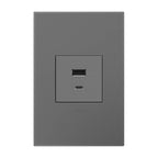 Legrand Adorne Full-size, Hybrid Usb Outlet, A/c Usb Outlet, Magnesium
