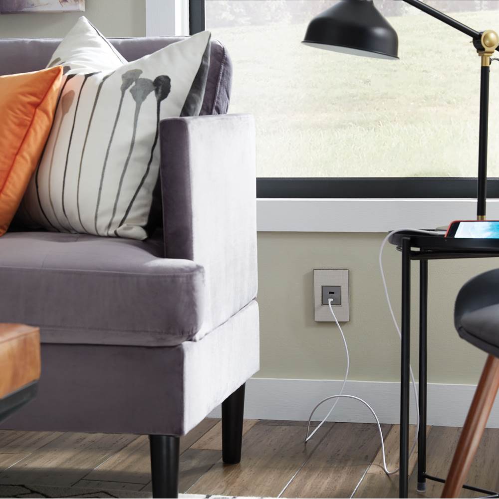 Legrand ARUSB2AC6M4 Magnesium Adorne Full-size, Hybrid Usb Outlet, A/c Usb Outlet, Magnesium Image 6