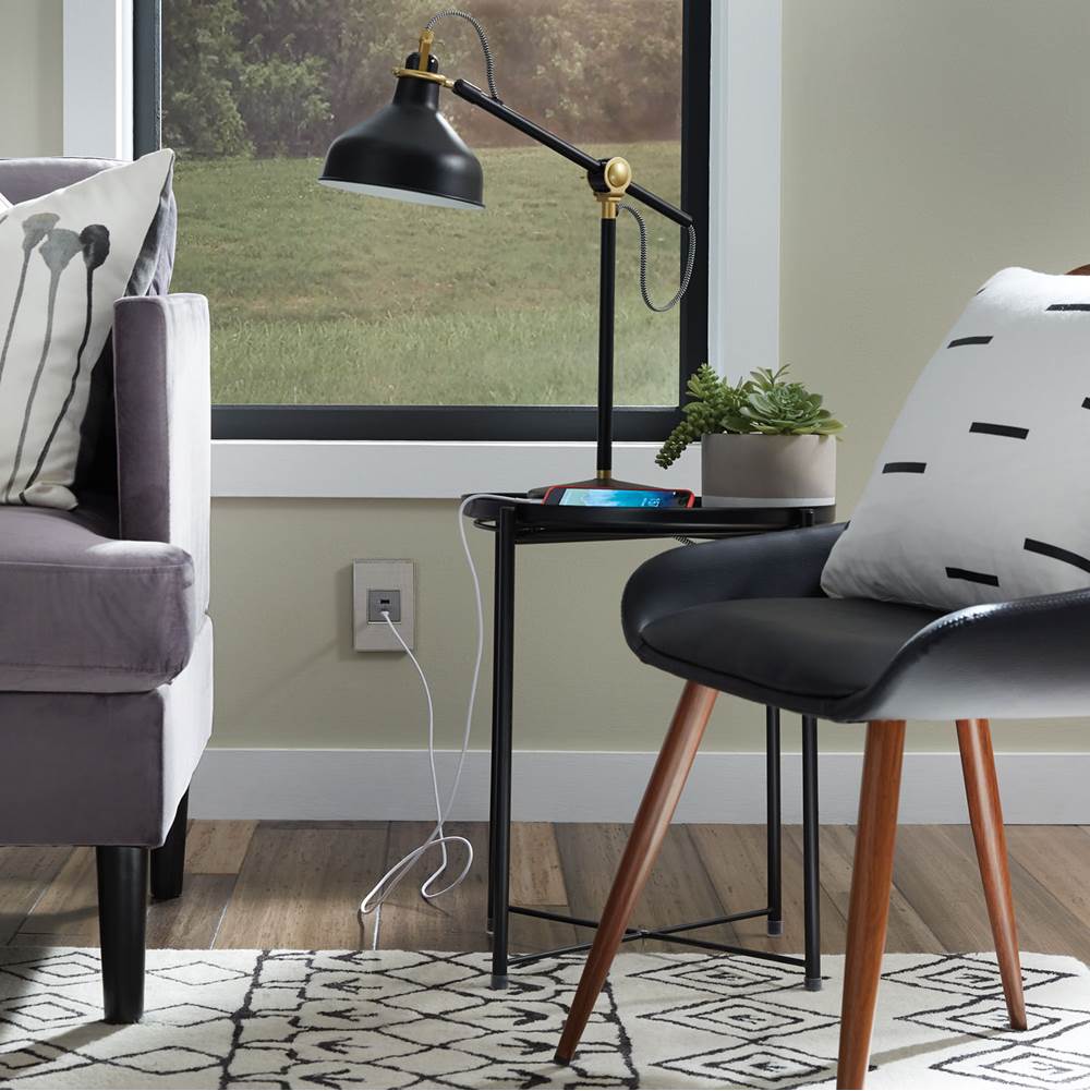 Legrand ARUSB2AC6M4 Magnesium Adorne Full-size, Hybrid Usb Outlet, A/c Usb Outlet, Magnesium Image 5