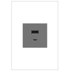 Legrand ARUSB2AC6M4 Magnesium Adorne Full-size, Hybrid Usb Outlet, A/c Usb Outlet, Magnesium Image 1