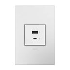 Legrand Adorne Full-size, Hybrid Usb Outlet, A/c Usb Outlet, White