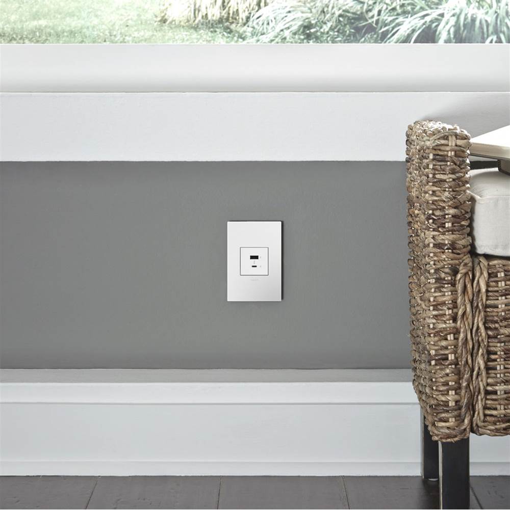 Legrand ARUSB2AC6W4 White Adorne Full-size, Hybrid Usb Outlet, A/c Usb Outlet, White Image 5
