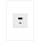 Legrand ARUSB2AC6W4 White Adorne Full-size, Hybrid Usb Outlet, A/c Usb Outlet, White Image 1