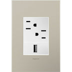 Legrand Adorne Brushed Stainless Steel, 1-gang + Wall Plate