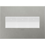 Legrand AWC3GBS4 Brushed Stainless Steel Brushed Stainless Steel, 3-gang Wall Plate Image 1