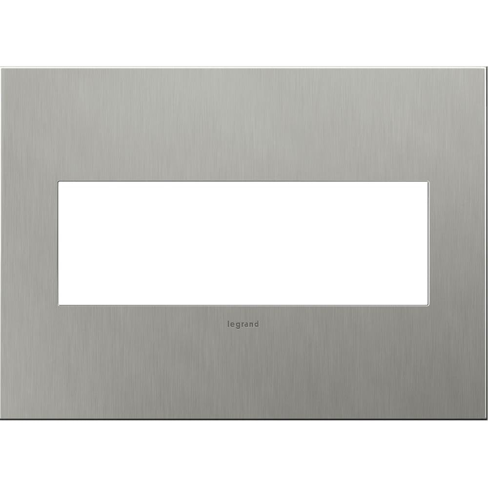 Legrand Adorne Brushed Stainless Steel, 3-gang Wall Plate