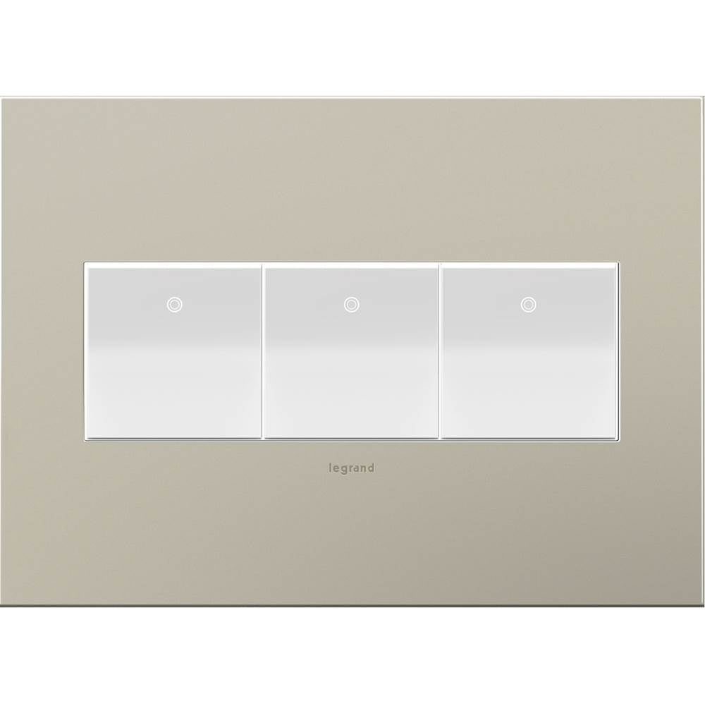 Legrand Adorne Brushed Stainless Steel, 3-gang Wall Plate