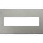 Legrand AWC4GBS4 Brushed Stainless Steel Brushed Stainless Steel, 4-gang Wall Plate Image 1