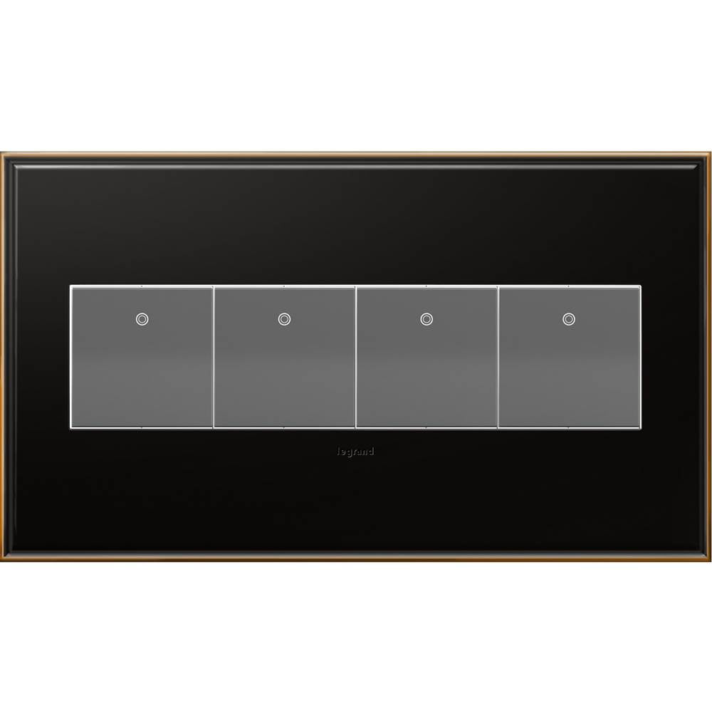Legrand Adorne Brushed Stainless Steel, 4-gang Wall Plate