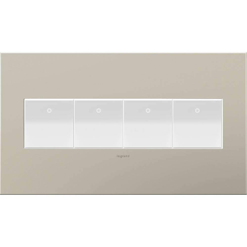 Legrand Adorne Brushed Stainless Steel, 4-gang Wall Plate