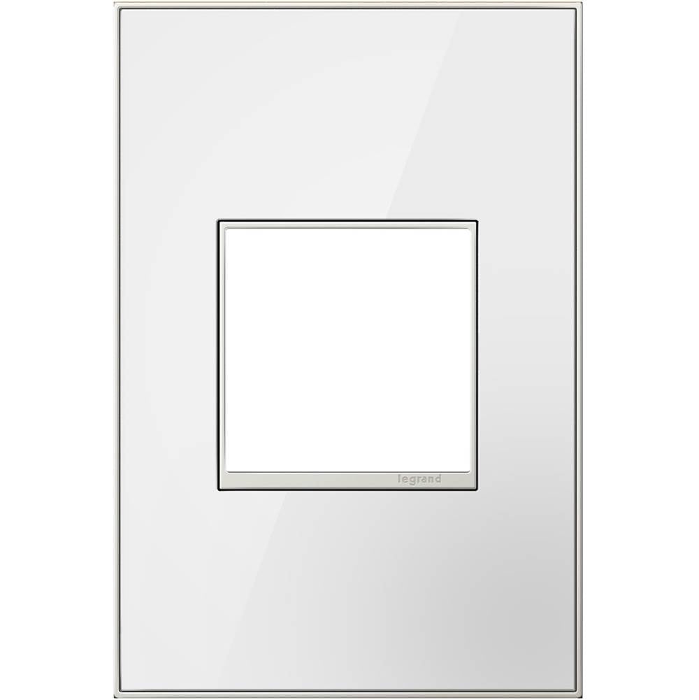 Legrand AWM1G2MWW4 Mirror White Mirror White-on-white,  1-gang Wall Plate Image 1