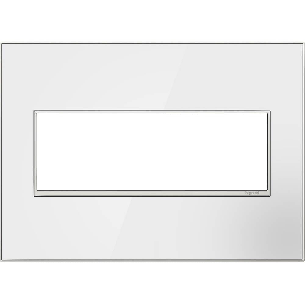 Legrand AWM3GMWW4 Mirror White Mirror White-on-white,  3-gang Wall Plate Image 1