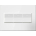 Legrand Adorne Mirror White-on-white,  3-gang Wall Plate