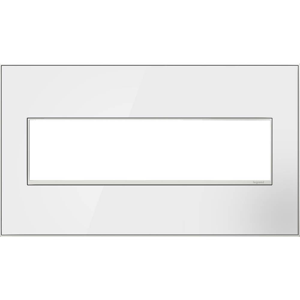 Legrand AWM4GMWW4 Mirror White Mirror White-on-white,  4-gang Wall Plate Image 1