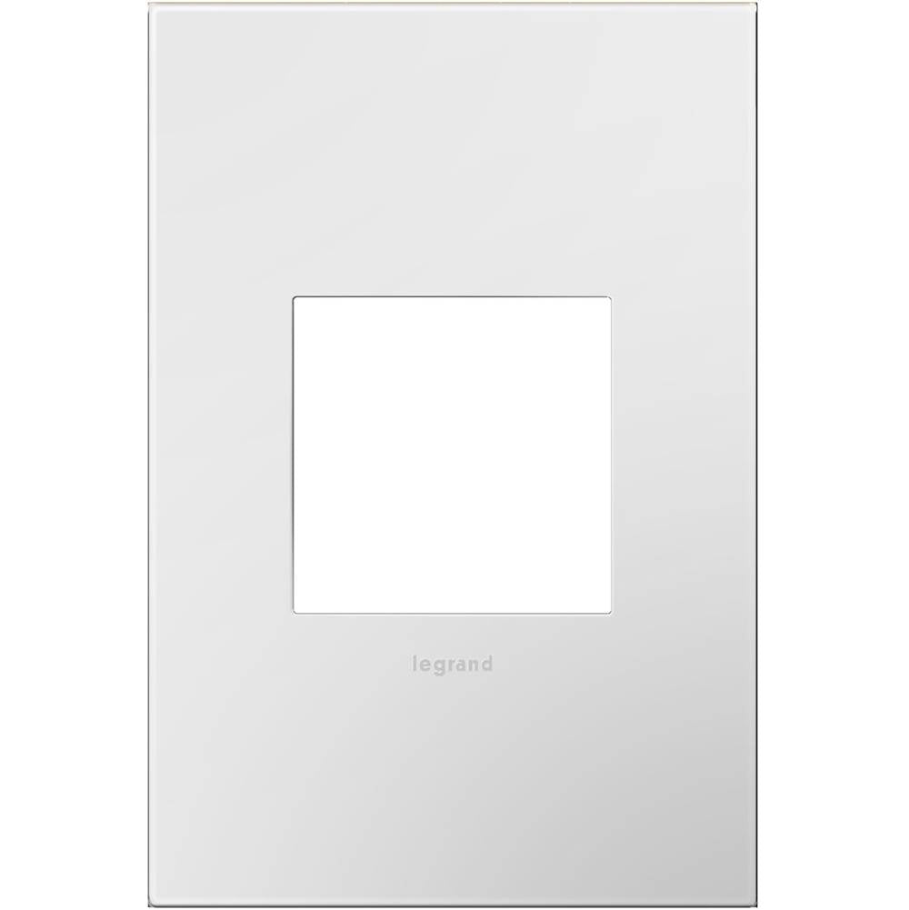 Legrand AWP1G2WHW10 Gloss White Gloss White-on-white, 1-gang Wall Plate Image 1