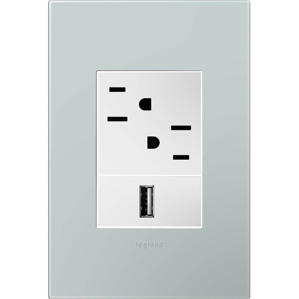 Legrand Adorne Pale Blue, 1-gang + Wall Plate