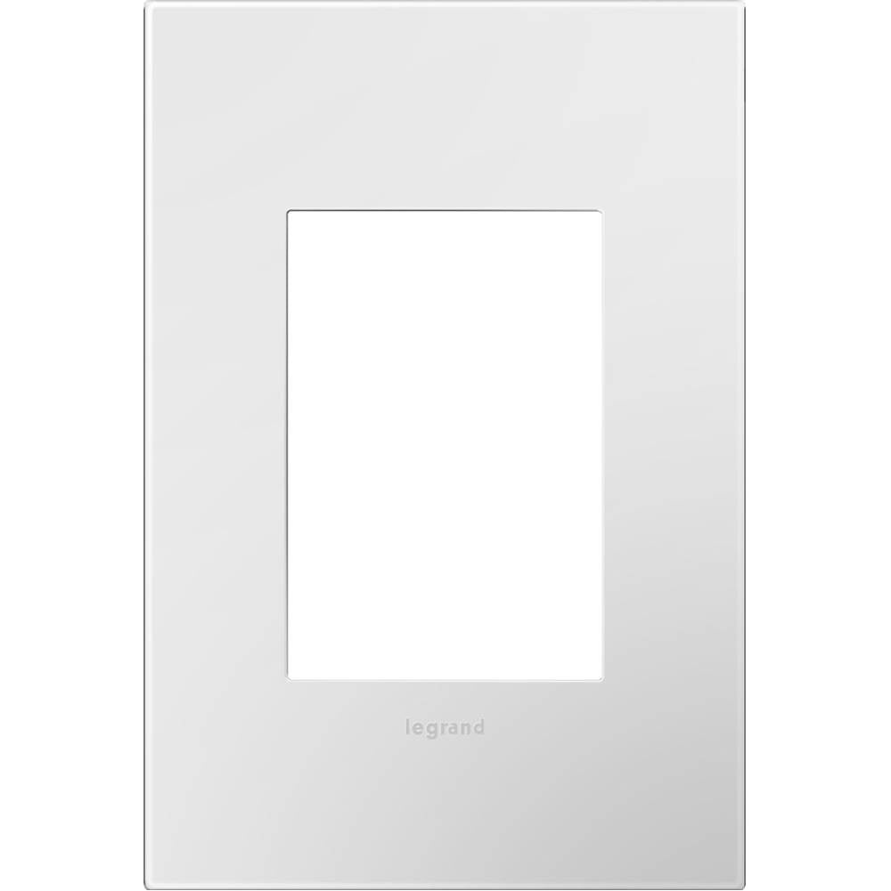 Legrand AWP1G3WHW4 Gloss White Gloss White-on-white, 1-gang + Wall Plate Image 1