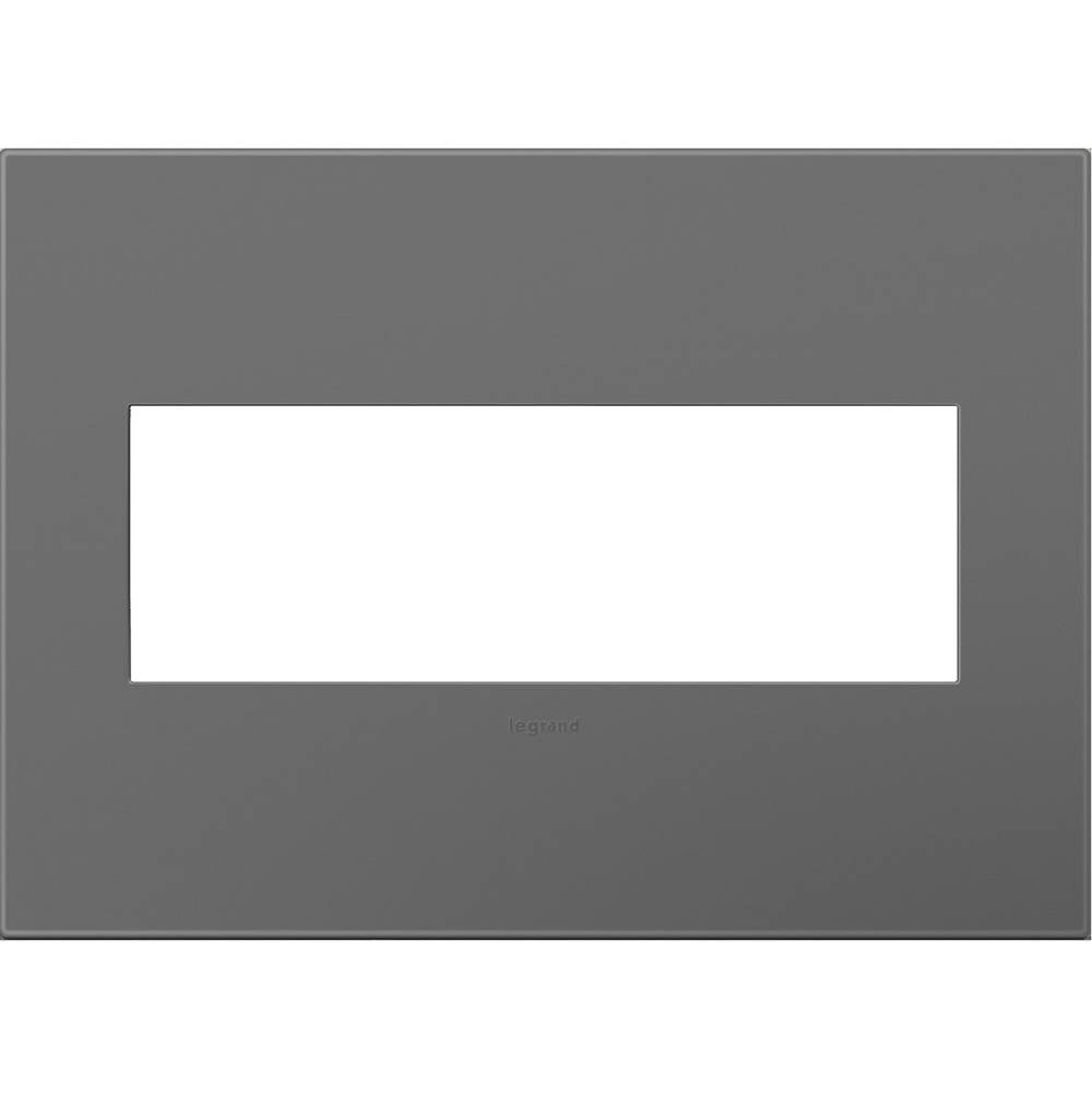 Legrand AWP3GMG4 Magnesium Magnesium, 3-gang Wall Plate Image 1