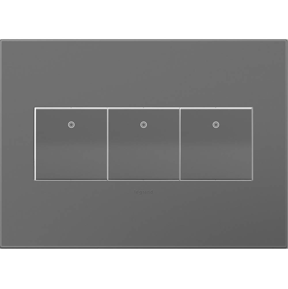 Legrand Adorne Magnesium, 3-gang Wall Plate