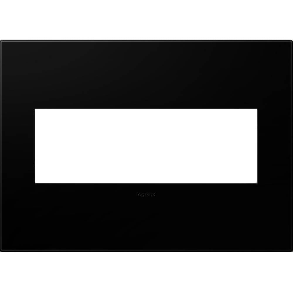 Legrand AWP3GNK4 Black Ink Black Ink, 3-gang Wall Plate Image 1
