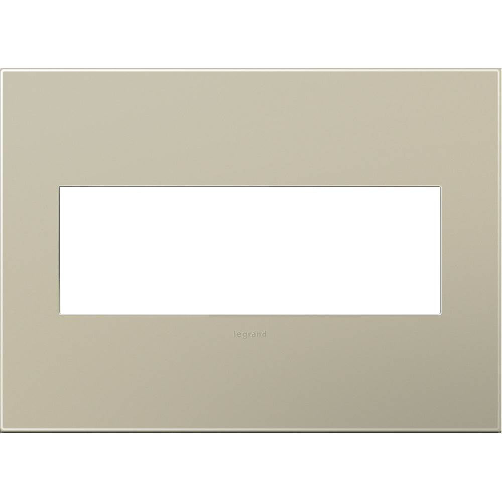 Legrand AWP3GTM4 Titanium Titanium, 3-gang Wall Plate Image 1