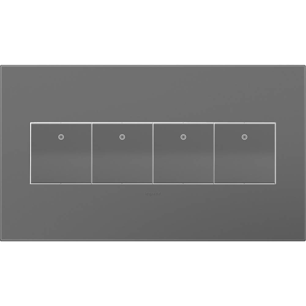 Legrand Adorne Magnesium, 4-gang Wall Plate