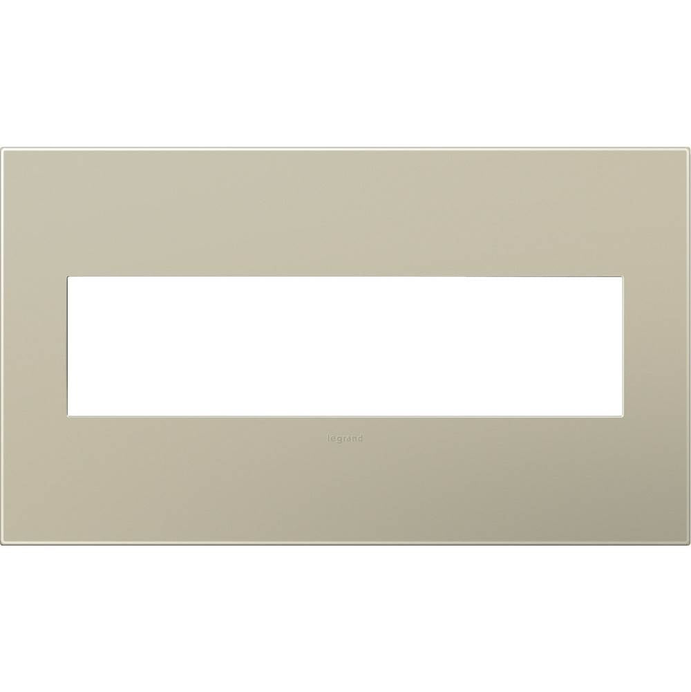 Legrand AWP4GTM4 Titanium Titanium, 4-gang Wall Plate Image 1