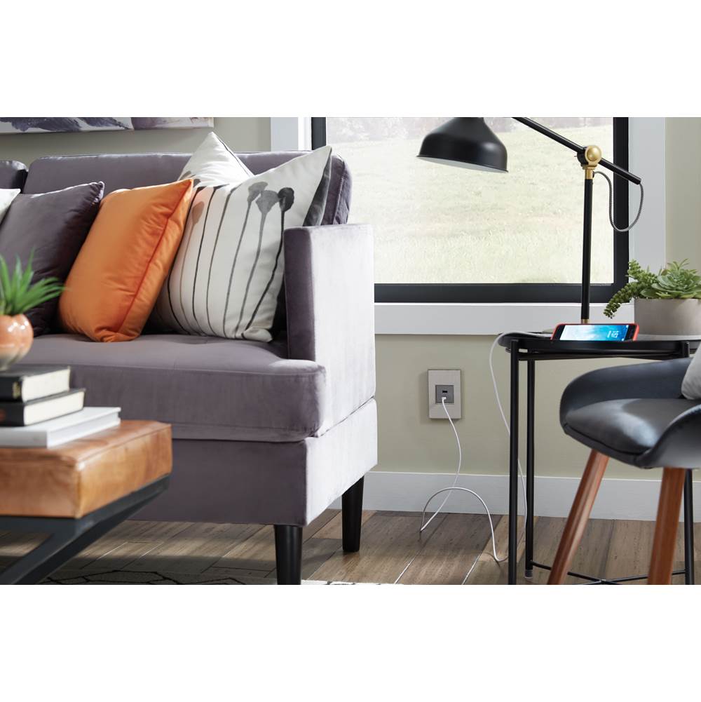 Legrand ARUSB2AC6G4 Graphite Adorne Full-size, Hybrid Usb Outlet, A/c Usb Outlet, Graphite Image 6