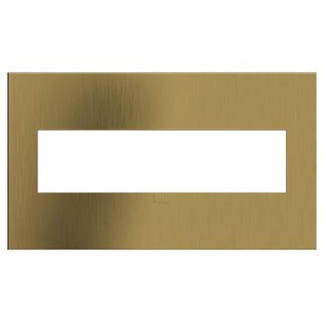 Legrand Adorne Brushed Satin Brass, 4-gang  Wall Plate