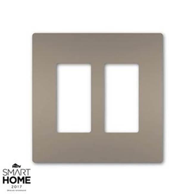 Legrand Radiant Two-gang Screwless Wall Plate, Brown