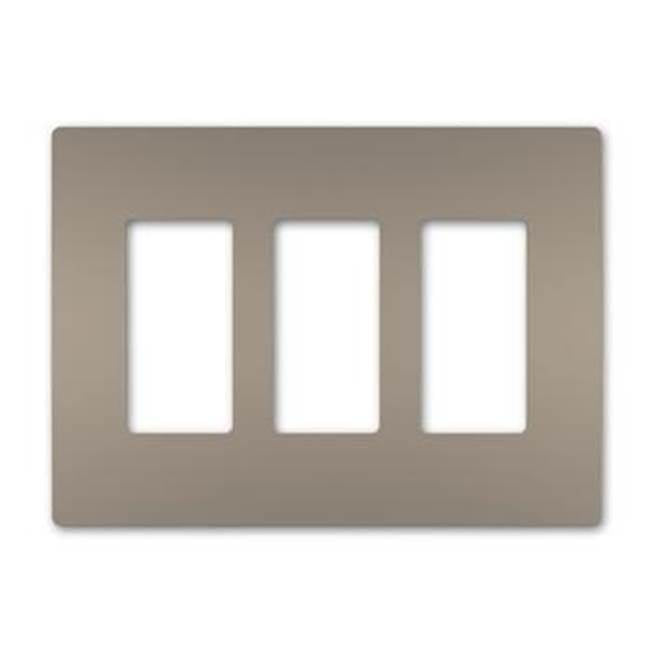 Legrand Radiant Three-gang Screwless Wall Plate, Brown