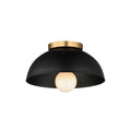 Maxim Lighting 10020BKNAB Black,Natural Aged Brass Thelonious 12'' Flush Mount Image 1