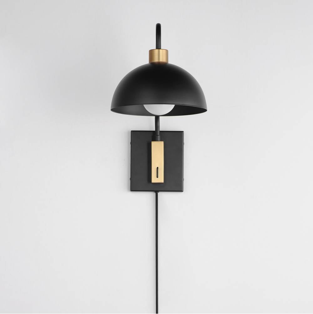 Maxim Lighting 10021BKNAB Black,Natural Aged Brass Thelonious 1-light Wall Sconce Image 3