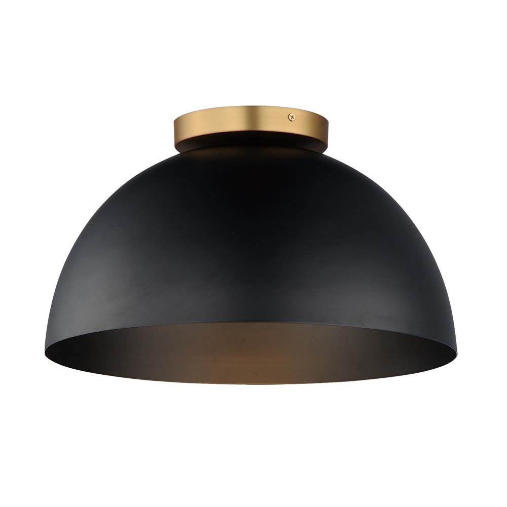 Maxim Lighting 10029BKNAB Black,Natural Aged Brass Thelonious 16'' Flush Mount Image 1