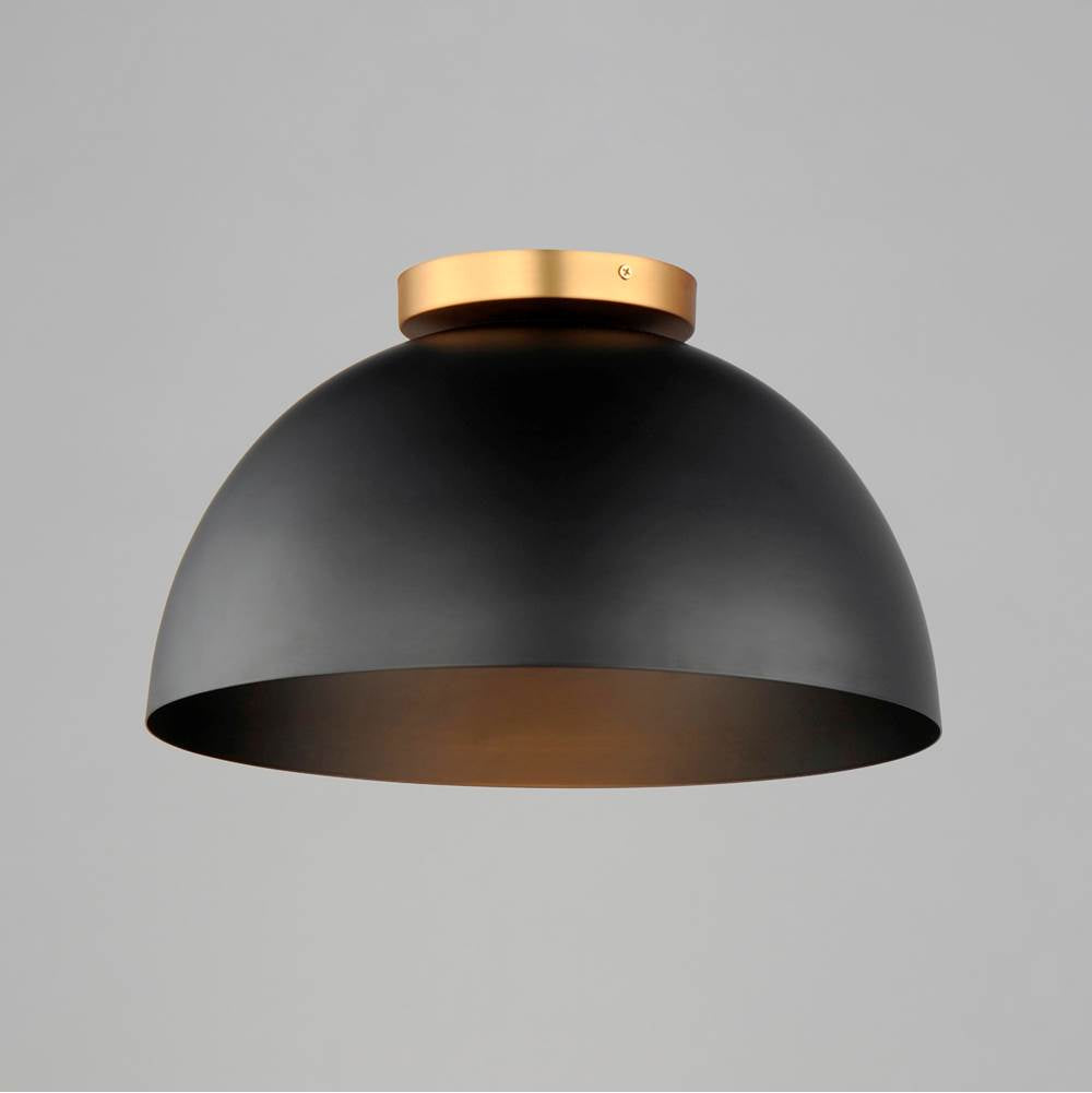 Maxim Lighting 10029BKNAB Black,Natural Aged Brass Thelonious 16'' Flush Mount Image 3