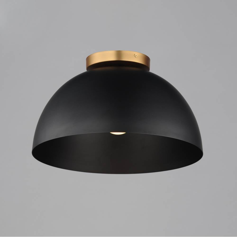 Maxim Lighting 10029BKNAB Black,Natural Aged Brass Thelonious 16'' Flush Mount Image 2