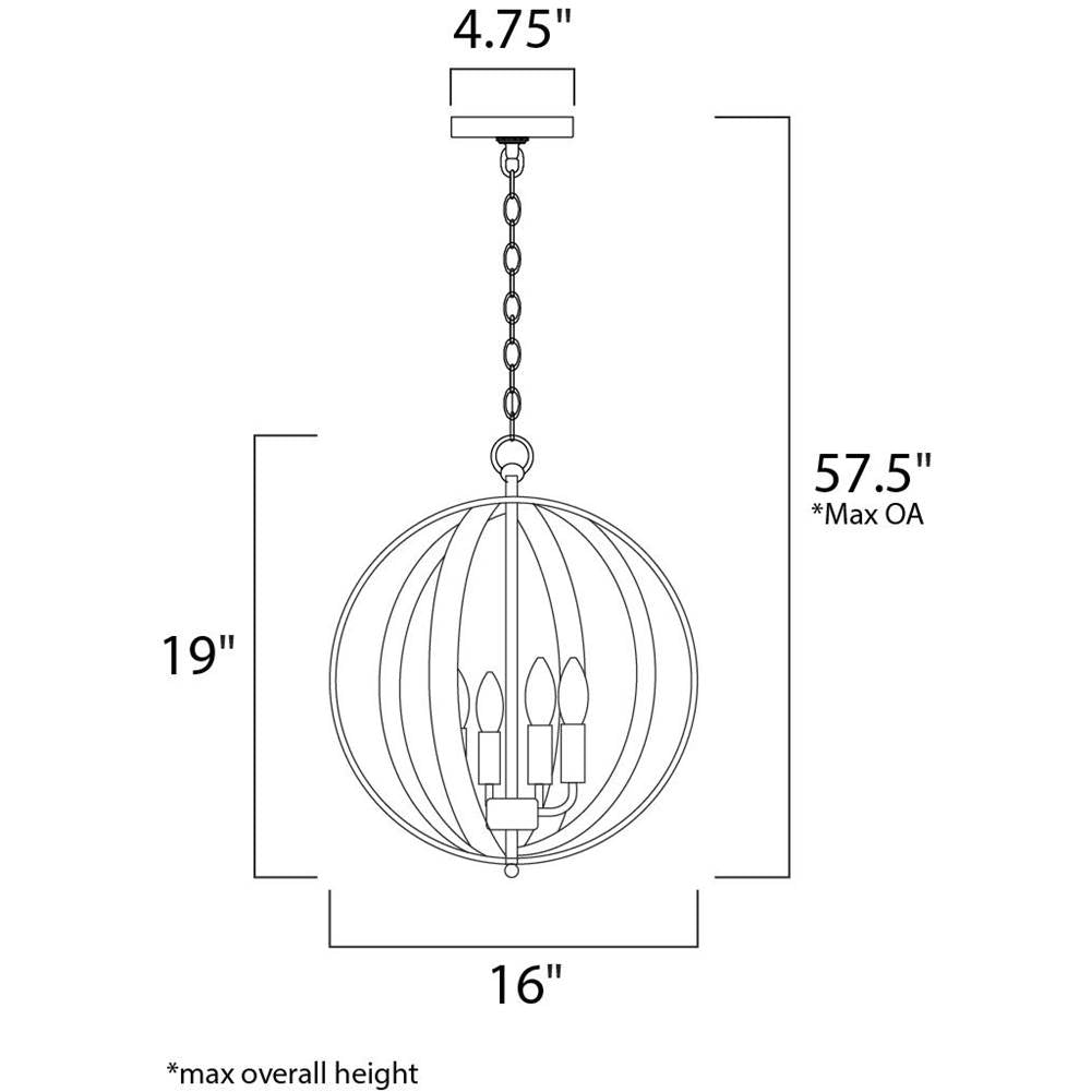 Maxim Lighting 10031BK Black Provident 4-light Chandelier Image 2