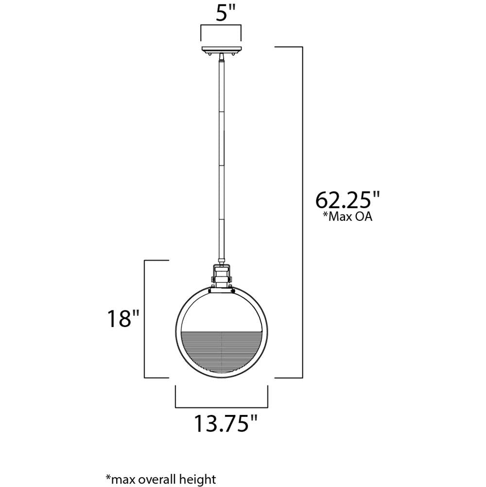 Maxim Lighting 10080CLBKSN  Axiom 1-light Led Pendant Image 2
