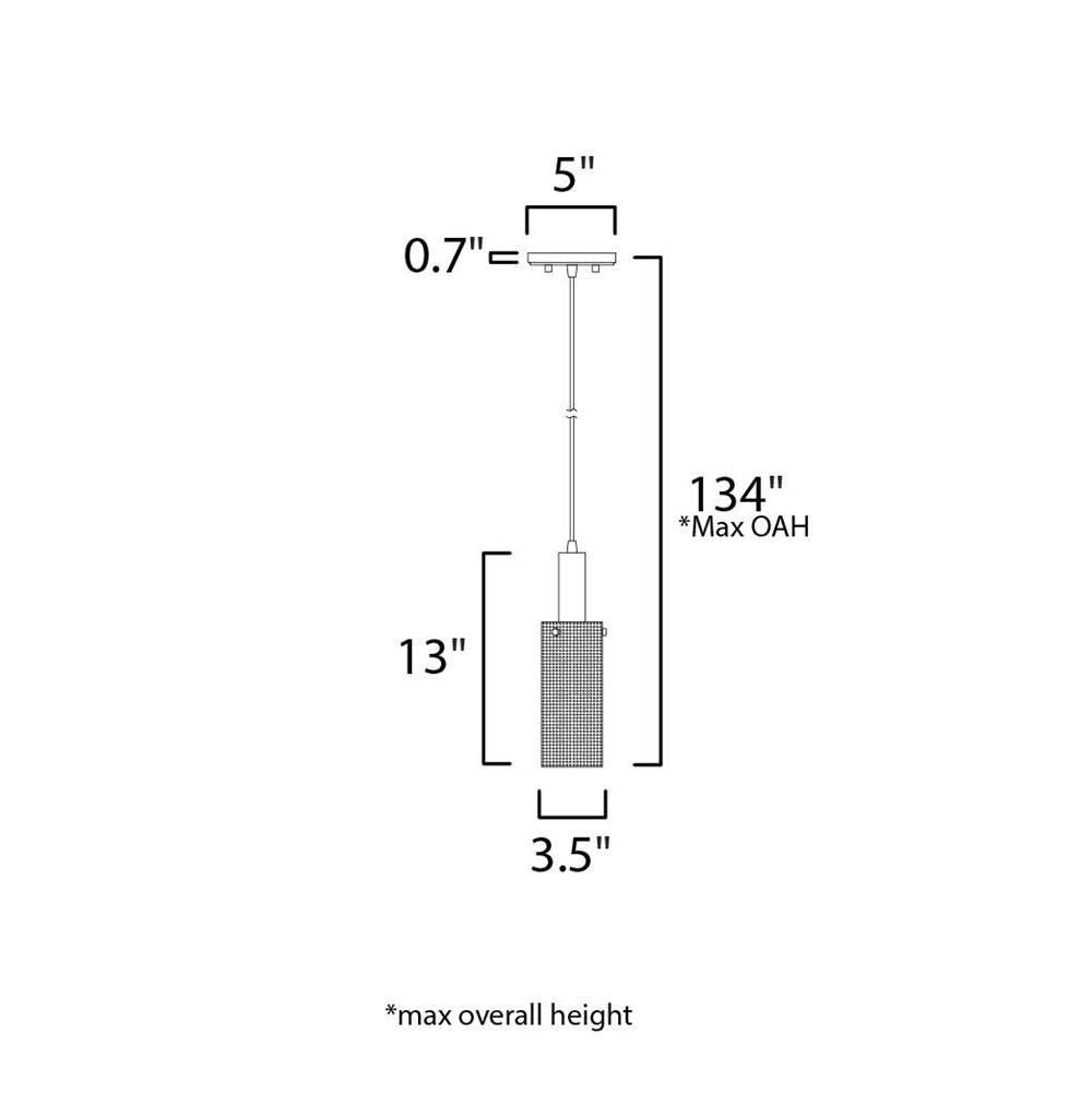 Maxim Lighting 10081BKSBR  Perf 1-light Mini Pendant Image 2